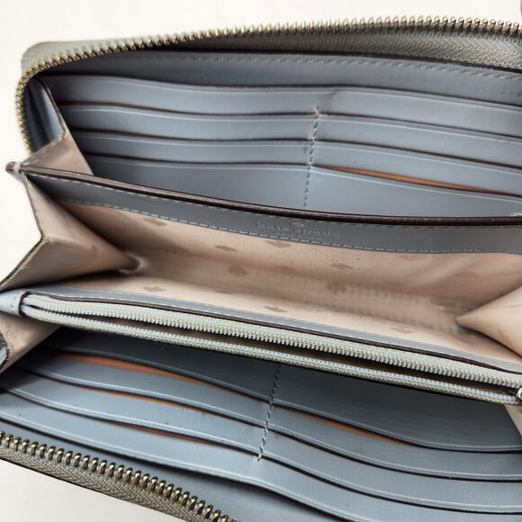 Kate Spade New York Zip-Around Leather Wallet – Light Blue Preowned with Flaws - Picture 7 of 8